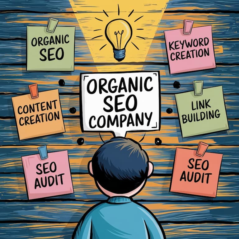 Team of SEO experts planning an organic search strategy to help businesses choose the best organic SEO company for higher rankings and long-term growth