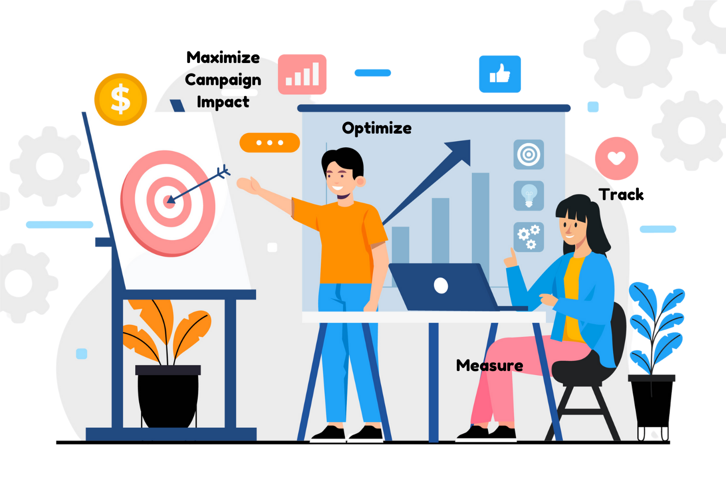 Social monitoring interface tracking real-time campaign performance and engagement data.
